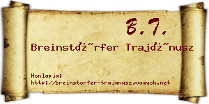 Breinstörfer Trajánusz névjegykártya